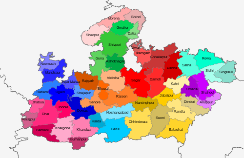 Madhya Pradesh Districts Map 